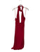 Runaway The Label Size L Dark Red Nylon Halter V Neck Mesh Maxi Gown Dark Red / L