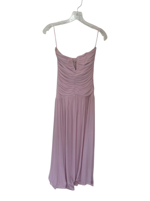 Nia Size M Light Pink Nylon Blend Mesh Drop Waist Keyhole Maxi Gown Light Pink / M