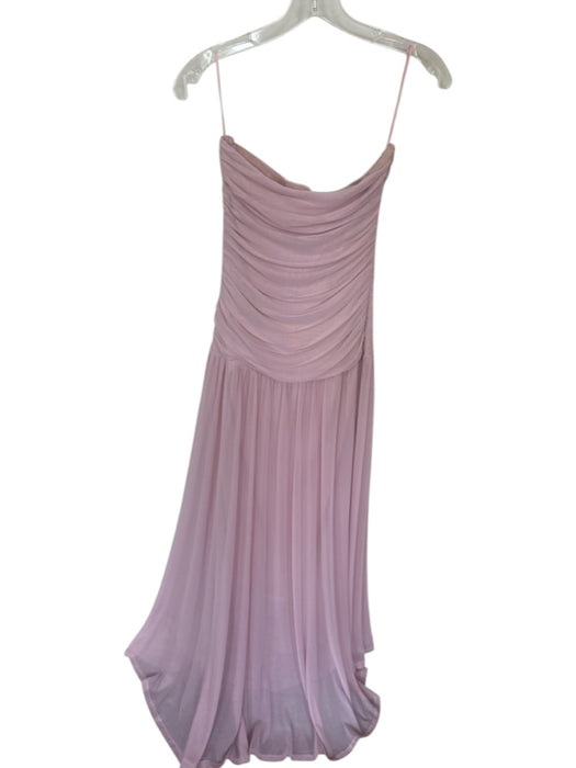 Nia Size M Light Pink Nylon Blend Mesh Drop Waist Keyhole Maxi Gown Light Pink / M