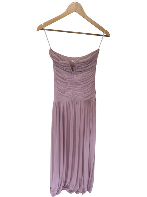 Nia Size M Light Pink Nylon Blend Mesh Drop Waist Keyhole Maxi Gown Light Pink / M