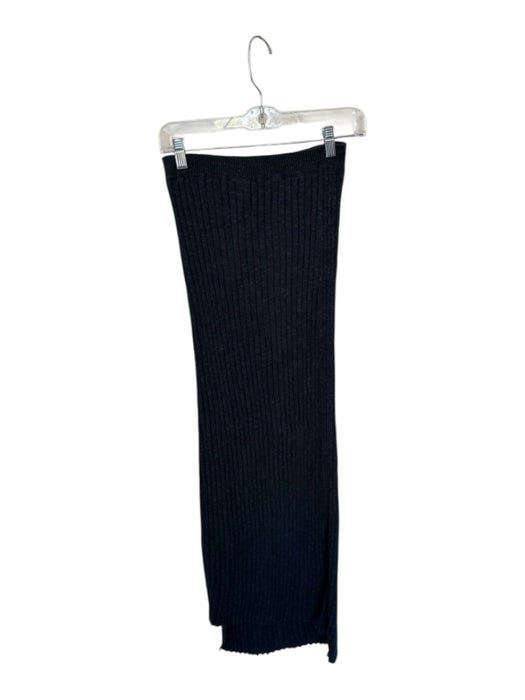 Free People Size M Black Cotton Blend Knit Ribbed Elastic Waist Maxi Skirt Black / M