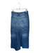 Reformation Size 28 Medium Wash Cotton Denim Front Zip Button Fly Raw Hem Skirt Medium Wash / 28