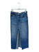 Reformation Size 28 Medium Wash Cotton Denim Front Zip Button Fly Raw Hem Skirt Medium Wash / 28