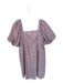 Hyacinth House Size M Purple & White Cotton Floral Rouched Square Neck Dress Purple & White / M