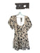 Aster Size M Tan & black Eco vero Puff Short Sleeve balloon hem Tie Back Dress Tan & black / M