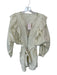 Free People Size S Light Yellow Cotton Long Balloon Sleeve Ruffles Belted Romper Light Yellow / S