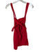 Free People Size M Red Cotton Sleeveless Gathered Side Back Tie Dress Red / M