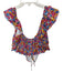 For Love & Lemons Size M Multi Ecovera Flutter Sleeves Flowers Cropped Top Multi / M