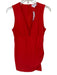 Superdown Size L Tomato Rayon Sleeveless Gathered Side Back Zip V Neck Dress Tomato / L
