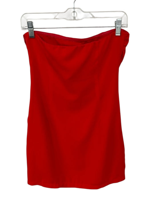 Superdown Size M Tomato Polyester Side Zip Front Tie Strapless Dress Tomato / M