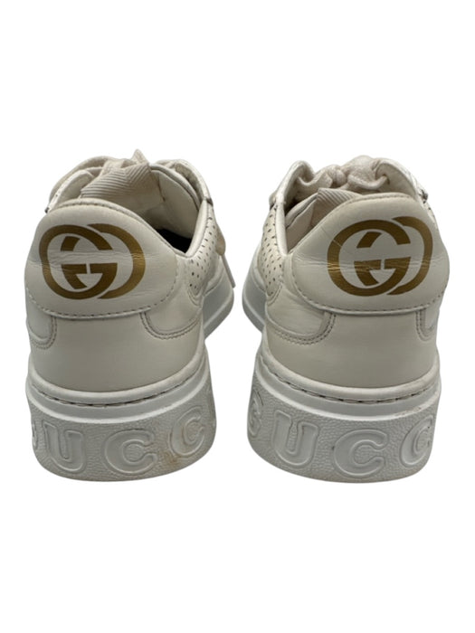 Gucci Shoe Size 38.5 White Leather Upper Perforated Guccissima Low Top Sneakers White / 38.5