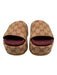 Gucci Shoe Size 37.5 Beige & Burgundy Red textile upper Guccissima Slide Sandals Beige & Burgundy Red / 37.5