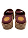 Gucci Shoe Size 37.5 Beige & Burgundy Red textile upper Guccissima Slide Sandals Beige & Burgundy Red / 37.5
