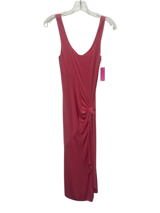 Cinq a Sept Size S Salmon Pink Polyester Blend Sleeveless U Neck Knot Dress Salmon Pink / S