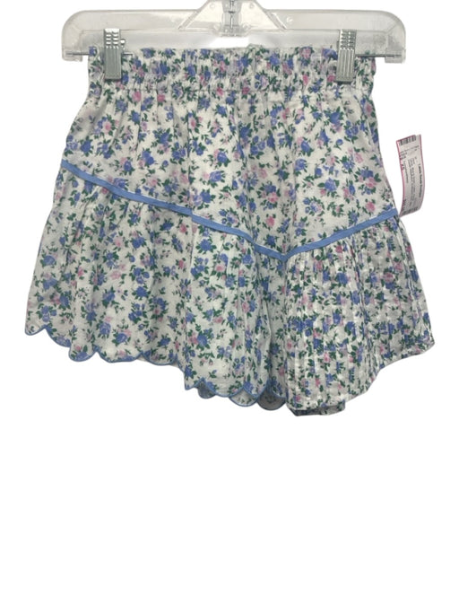 Loveshackfancy Size XS White, Blue & Green Cotton Floral Elastic Waistband Skirt White, Blue & Green / XS