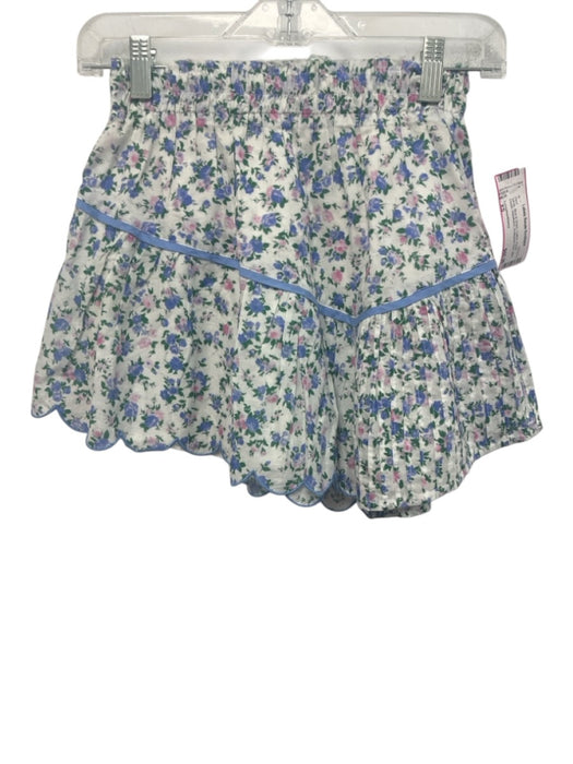 Loveshackfancy Size XS White, Blue & Green Cotton Floral Elastic Waistband Skirt White, Blue & Green / XS