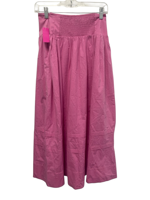 Maeve Size S Pink Cotton Blend Shirred Back Yoke Detail Gathered Waist Skirt Pink / S