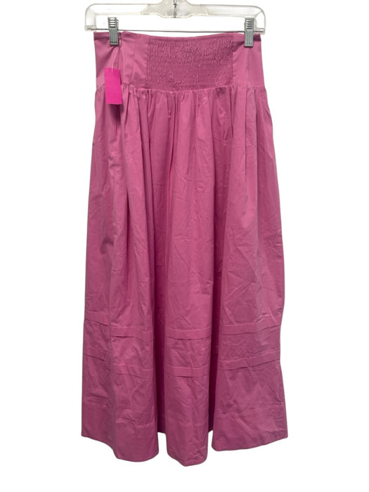 Maeve Size S Pink Cotton Blend Shirred Back Yoke Detail Gathered Waist Skirt Pink / S