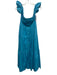 Staud Size 4 Turquiose Cotton Puff Short Sleeve Off Shoulder Button Front Dress Turquiose / 4