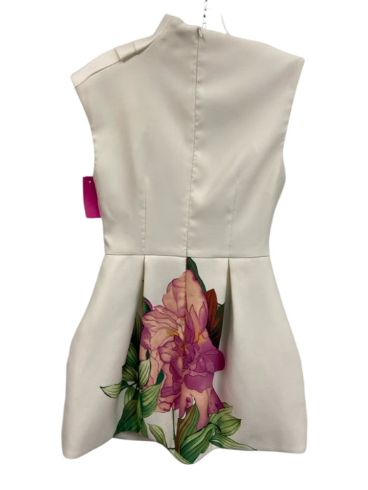 Elliatt Size S White, Pink & Multi Polyester Sleeveless Floral Above Knee Dress White, Pink & Multi / S