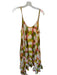 THML Size M Multi Cotton Scoop Back Spaghetti Strap Maxi Tiered Dress Multi / M
