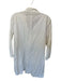 Eileen Fisher Size M White Cotton Blend Collar V Neck Button Down Pockets Dress White / M
