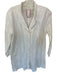 Eileen Fisher Size M White Cotton Blend Collar V Neck Button Down Pockets Dress White / M