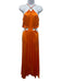 Elliatt Size S Orange Viscose Satin Halter O Ring Maxi Dress Orange / S