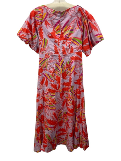Farm Rio Size Small Purple, Red, Green Cotton Short Balloon Sleeve Floral Dress Purple, Red, Green / Small