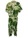 Farm Rio Size Small Green, Yellow, Orange Linen Short Sleeve Tapered Jumpsuit Green, Yellow, Orange / Small