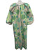 Hyacinth House Size XS Green, Blue, Beige Cotton Long puff sleeve Floral Dress Green, Blue, Beige / XS