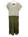 Veronica Beard Jeans Size Medium Green & White Cotton Short Sleeve Striped Dress Green & White / Medium