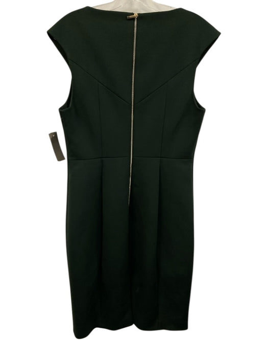 Ted Baker Size 3/L Dark Green Polyester & Elastane Sleeveless Paneled Dress Dark Green / 3/L
