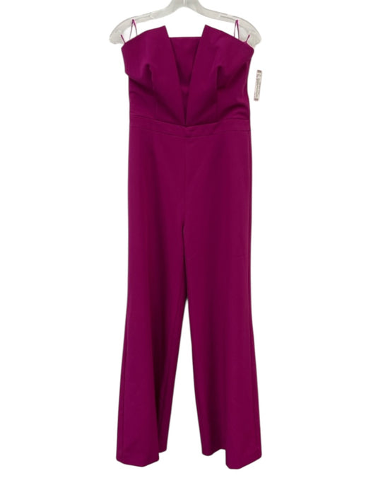 Trina Turk Size 8 Magenta Pink Polyester Blend Strapless Boning Darted Jumpsuit Magenta Pink / 8
