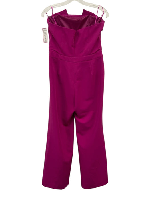 Trina Turk Size 8 Magenta Pink Polyester Blend Strapless Boning Darted Jumpsuit Magenta Pink / 8