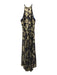 Betsey & Adam Size 6P Navy, Black, Gold Polyester Blend Sleeveless Floral Gown Navy, Black, Gold / 6P