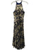 Betsey & Adam Size 6P Navy, Black, Gold Polyester Blend Sleeveless Floral Gown Navy, Black, Gold / 6P