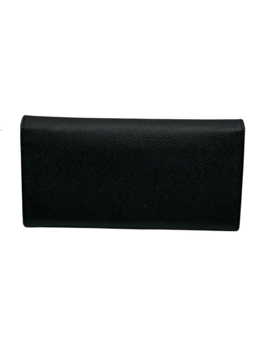 Salvatore Ferragamo Black Leather Flap Gold Hardware Horse Bit Wallets Black