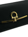 Salvatore Ferragamo Black Leather Flap Gold Hardware Horse Bit Wallets Black