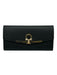 Salvatore Ferragamo Black Leather Flap Gold Hardware Horse Bit Wallets Black