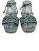 Tory Burch Shoe Size 7 Light Blue Leather Upper Ankle Wrap Woven Espadrille Light Blue / 7