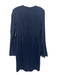Trina Turk Size 8 Navy Blue Polyester Pleat Detail Open Sleeve Cape Detail Dress Navy Blue / 8