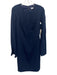 Trina Turk Size 8 Navy Blue Polyester Pleat Detail Open Sleeve Cape Detail Dress Navy Blue / 8