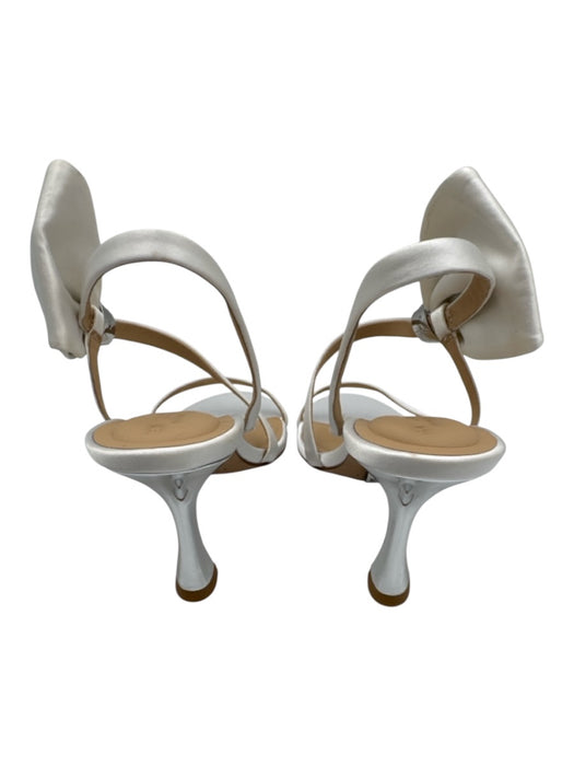 Ted Baker Shoe Size 7 White Satin Bow detail Bedazzled Slip On Stiletto Sandals White / 7