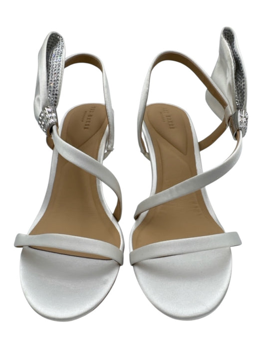 Ted Baker Shoe Size 7 White Satin Bow detail Bedazzled Slip On Stiletto Sandals White / 7