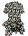 Elliatt Size SP Green & Black Polyester Shirred Mini Floral Ruffle Skirt Dress Green & Black / SP