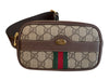 Gucci Brown, Green & Red Canvas & Leather Belt bag Logo Accessories - Women Brown, Green & Red