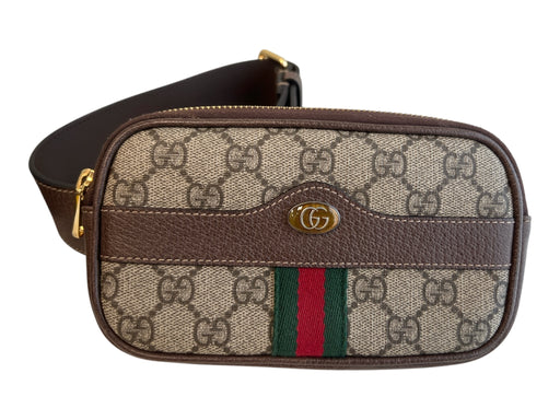 Gucci Brown, Green & Red Canvas & Leather Belt bag Logo Accessories - Women Brown, Green & Red