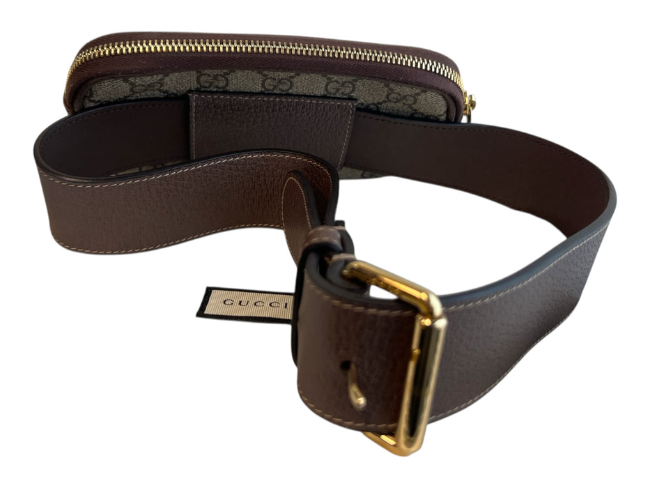Gucci Brown, Green & Red Canvas & Leather Belt bag Logo Accessories - Women Brown, Green & Red