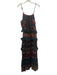 Farm Rio Size L Black, Red, Multi Viscose Sleeveless Floral Print Midi Dress Black, Red, Multi / L